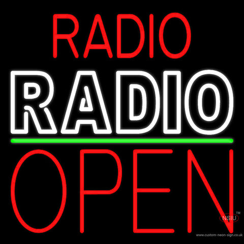 Radio Radio Open Block Neon Sign 