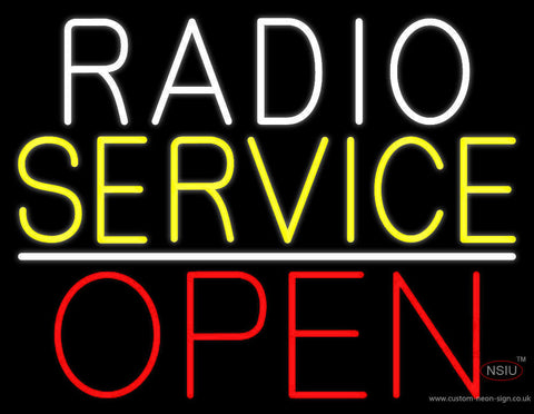 Radio Service Open Block Neon Sign 