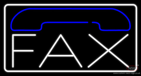 White Fax With Logo Neon Sign 