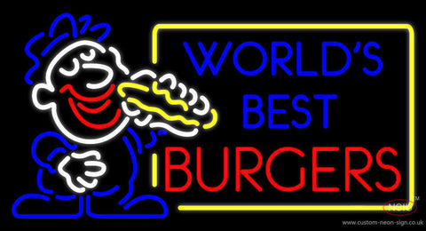 Worlds Best Burgers Neon Sign 