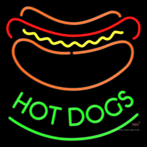 Green Hot Dogs Neon Sign 