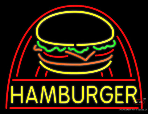 Yellow Hamburger with Logo Neon Sign 