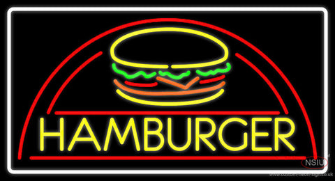 Yellow Hamburger Block Logo Neon Sign 