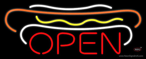Hot Dogs Open Block Real Neon Glass Tube Neon Sign 