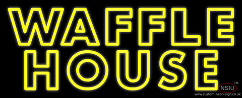 Yellow Double Stroke Waffle House Neon Sign 