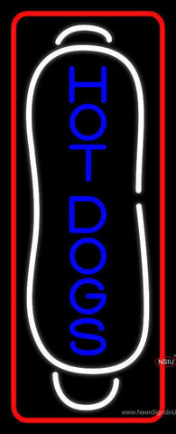 Blue Vertical Hot Dogs With Border Real Neon Glass Tube Neon Sign 
