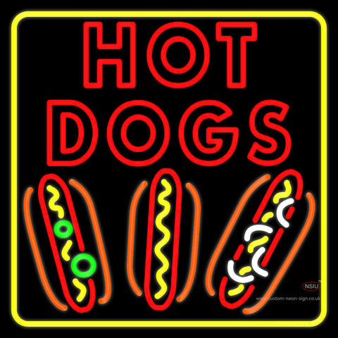 Double Stroke Hot Dogs Neon Sign 