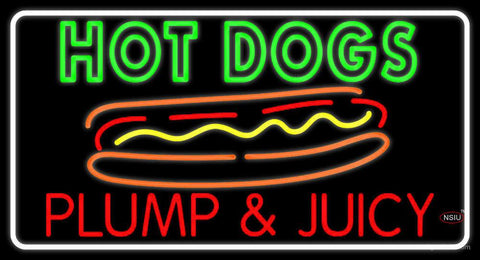 Double Stroke Hot Dogs Plump And Juicy  Real Neon Glass Tube Neon Sign 