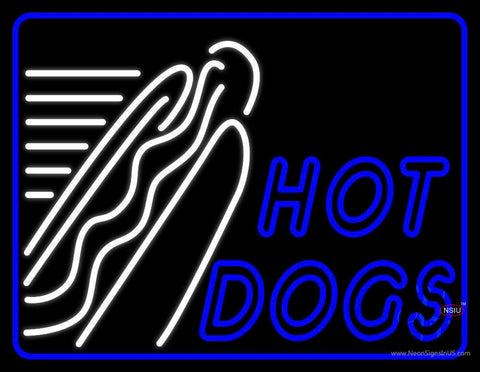 Double Stroke Hot Dogs With Border Real Neon Glass Tube Neon Sign 
