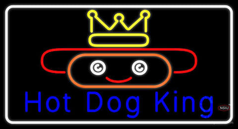 Hot Dog King With Border Real Neon Glass Tube Neon Sign 