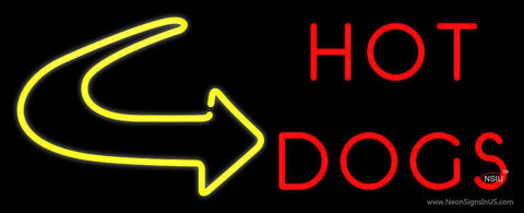 Hot Dogs With Arrow  Real Neon Glass Tube Neon Sign 