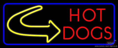 Red Hot Dogs With Arrow Neon Sign