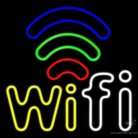 Wifi Free Block With Phone Number  Neon Sign 