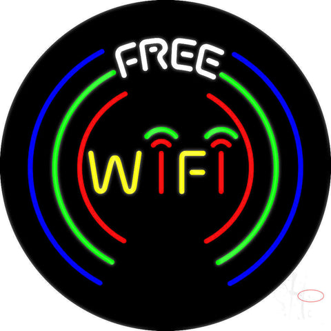 Wifi Free Block With Phone Number  Neon Sign 