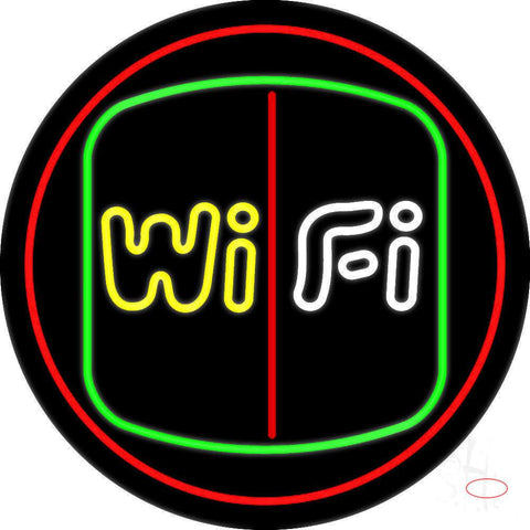 Wifi White Border Real Neon Glass Tube Neon Sign 