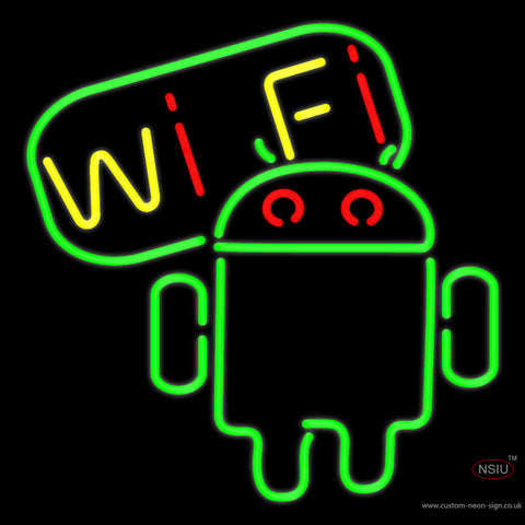Wifi With Black Border  Neon Sign 