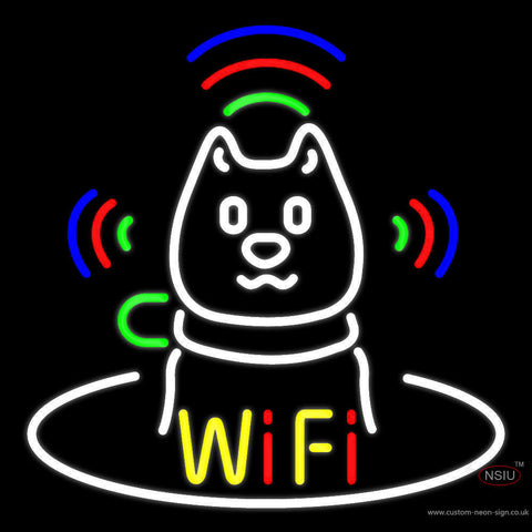Wifi With Dog Logo Neon Sign 