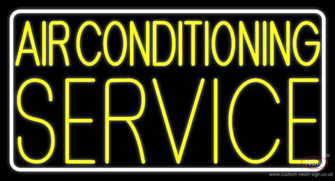 Yellow Air Conditioning Service Block Neon Sign