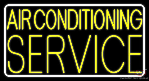 Yellow Air Conditioning Service Block Neon Sign 