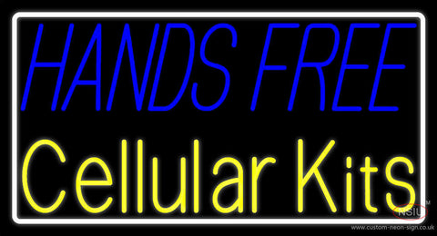 Yellow Hands Free Cellular Kits  Neon Sign