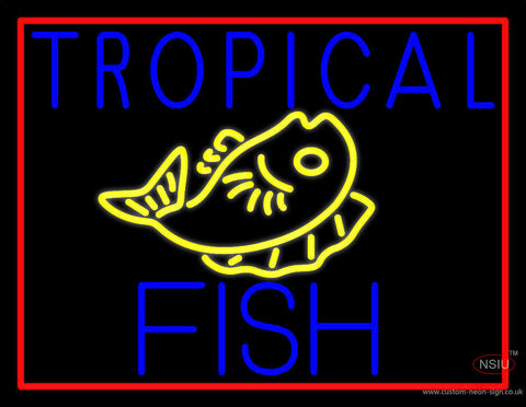 White Tropical Fish Logo Neon Sign 