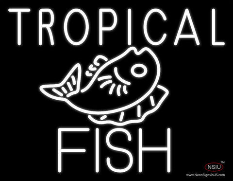 White Tropical Fish Logo Real Neon Glass Tube Neon Sign