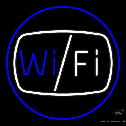 Wifi Blue Border Neon Sign