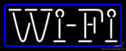 Wifi Blue Border  Neon Sign