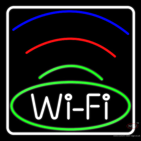 Wifi Free Block With Phone Number  Neon Sign 