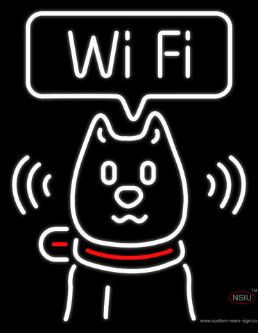 Wifi With Dog Logo Neon Sign 