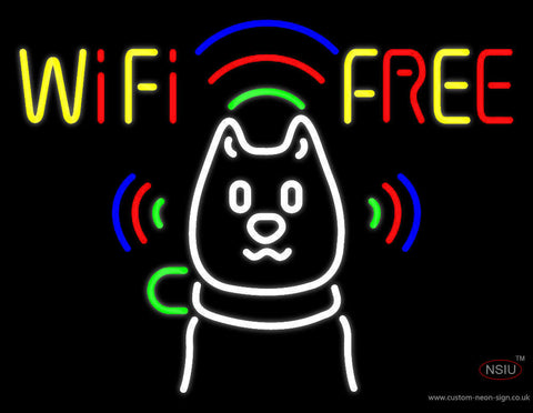 Wifi With Dog Logo  Neon Sign 