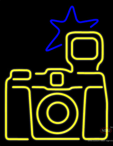 Yellow Camera Logo Neon Sign 