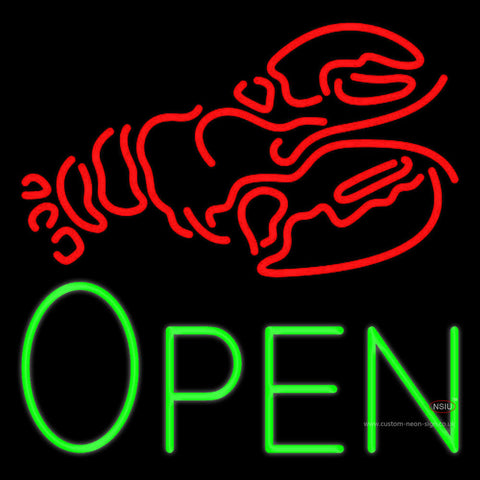 Lobster Open Block Neon Sign 