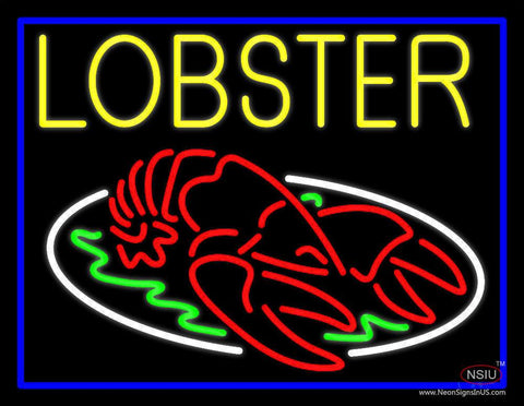 Yellow Lobster  Real Neon Glass Tube Neon Sign 