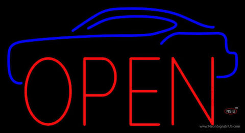 Car Open Block Real Neon Glass Tube Neon Sign 