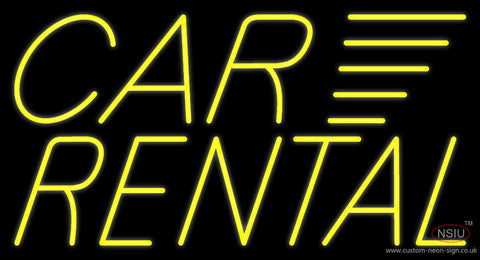 Yellow Car Rental Neon Sign 