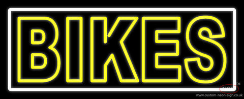 Yellow Double Stroke Bikes Neon Sign 
