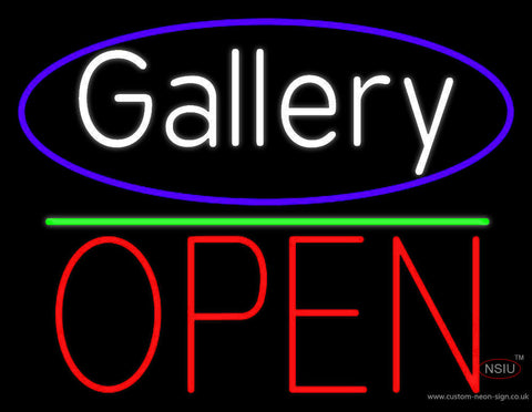 White Gallery With Open  Neon Sign