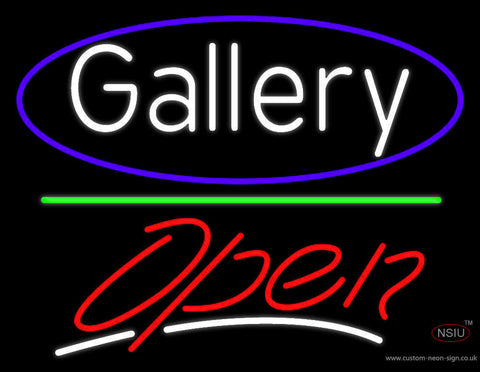 White Gallery With Open  Neon Sign