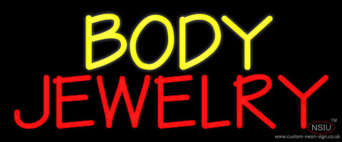 Yellow And Red Body Jewelry Neon Sign 