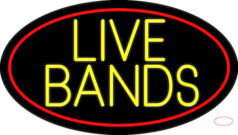Yellow Live Bands  Neon Sign 