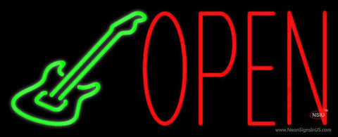 Guitar Open Block  Real Neon Glass Tube Neon Sign