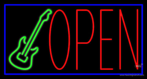 Guitar Open Block Real Neon Glass Tube Neon Sign