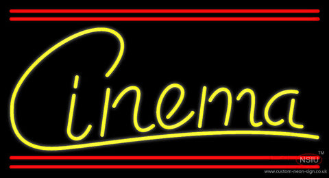 Yellow Cinema Cursive Neon Sign