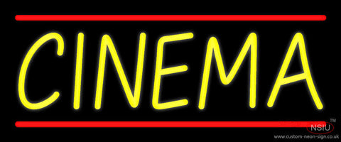 Yellow Cinema Red Line Neon Sign