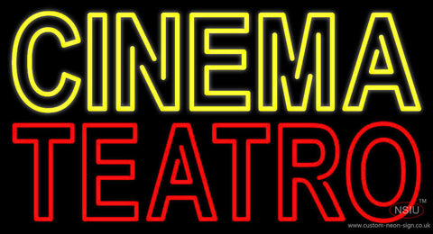 Yellow Cinema Red Teatro Neon Sign