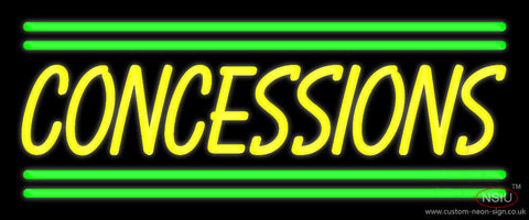 Yellow Concessions Green Line Neon Sign 