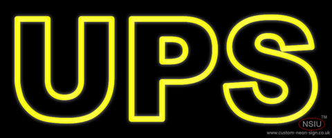 Yellow Ups Double Stroke Neon Sign