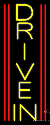 Yellow Vertical Drive In Neon Sign