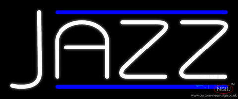 White Jazz Block Double Line Neon Sign